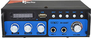 Підсилювач звуку UKC SN-666BT MP3 FM Bluetooth Blue (3388)