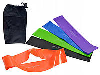 Резинка для фитнеса и спорта Sunlin Sports (эластичная лента, ленточный эспандер) набор 5 шт + Чехол