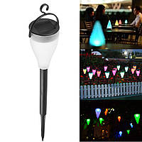 Садовий газонний світильник на сонячній батареї з ніжкою і гачком Dellta (7 кольорів) (5418)