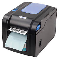 Термопринтер для друку етикеток Xprinter XP-370B з віддільником етикетки (Гарантія 1 рік) Black