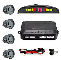 Парктроник автомобильный на 4 датчика + LCD монитор темно-серебряный (5428)