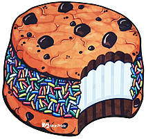 Килимок 3D круглий безворсовий з 3д принтом килимок для будинку 80см Кекс (3062)