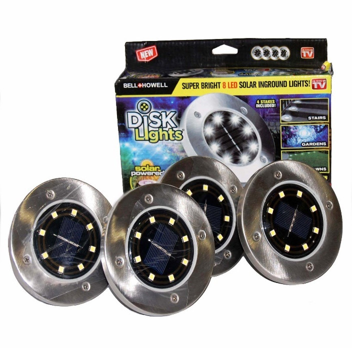Садовий світильник на сонячній батареї Bell Howell Disk lights (4 шт)