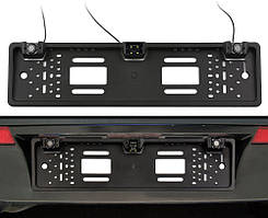 Рамка для номерного знака з камерою заднього виду і парктроником 3 в 1 UKC Black (5429)