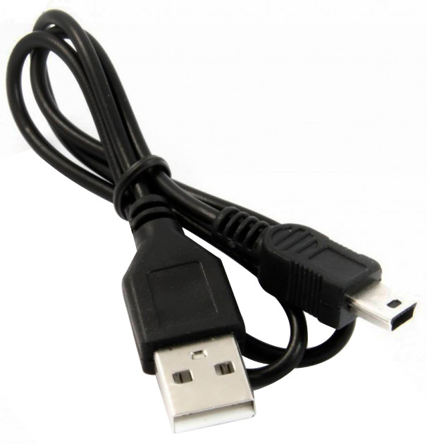 Кабель USB 2.0 AM - Mini USB 5P, 0.65 м (3723) Black