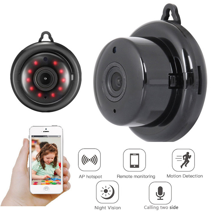 Міні WiFi IP-камера V380 для непомітного відео спостереження Black