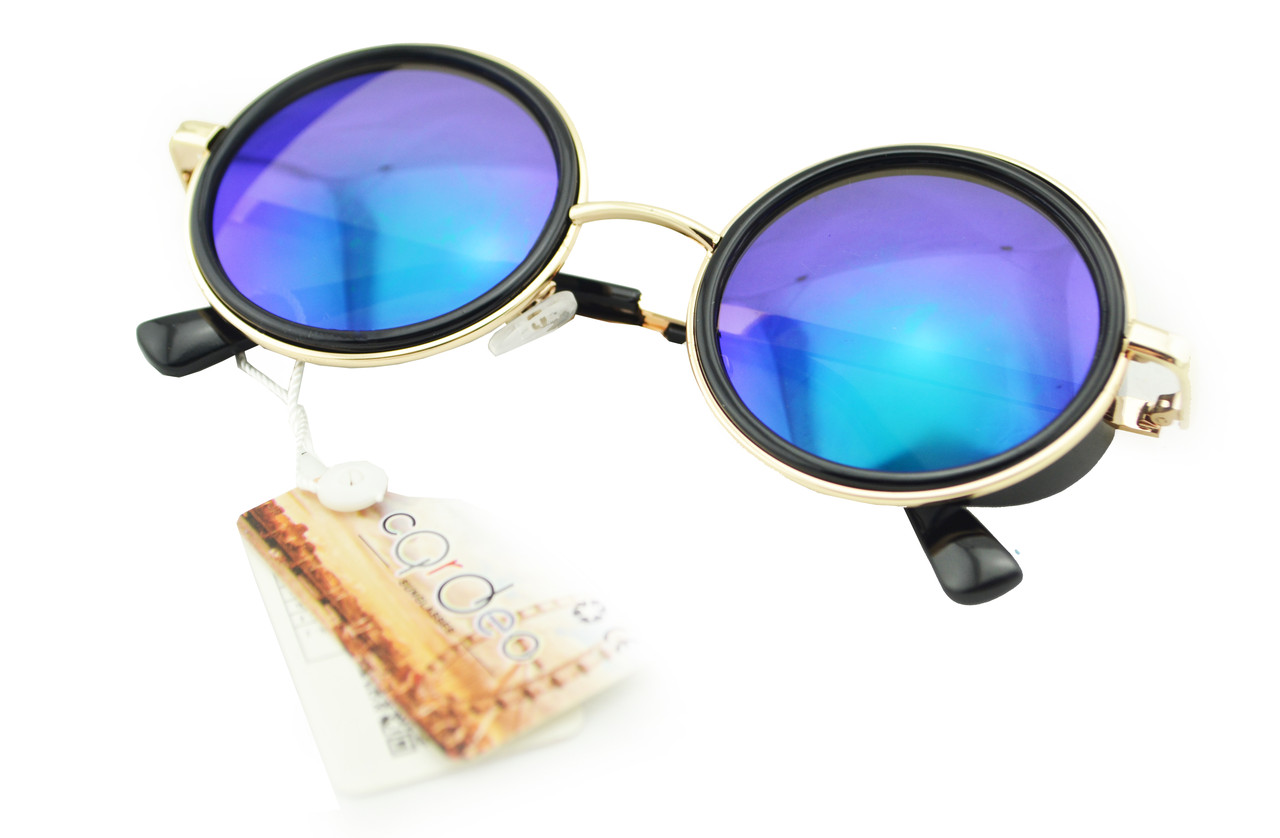 Сонцезахисні окуляри Cardeo гоглы в стилі стім панк синьо-зелені