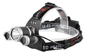 Налобний ліхтар Police RJ-3000 (Cree T6+2Q5, 1600 люмен, 4 режиму роботи, 2x18650)