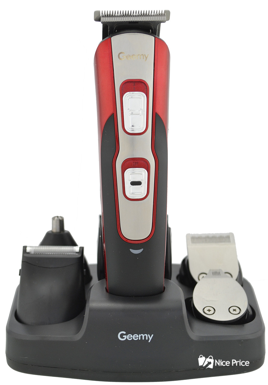 Бритва, машинка для стрижки Geemy GM592 10 в 1 Red (4340)