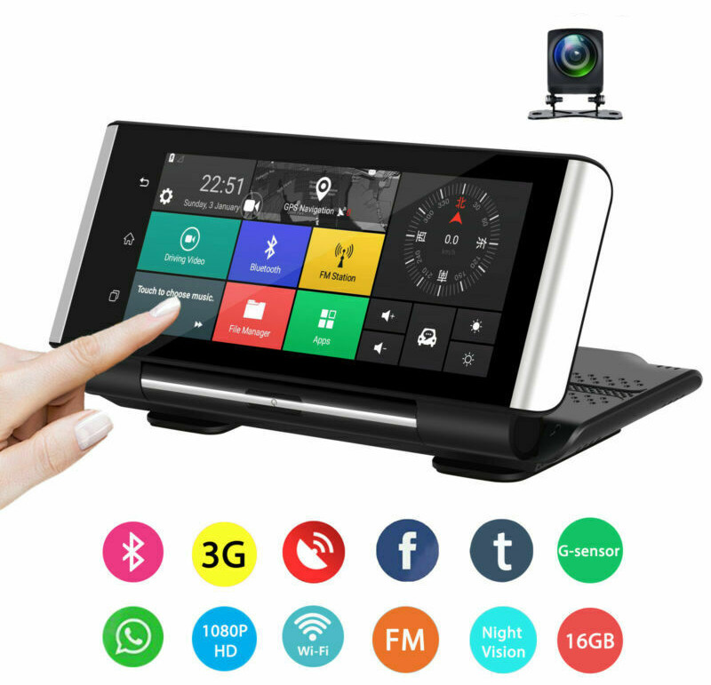 Автомобільний відеореєстратор на торпеду K6 2 камери (7", GPS, камера заднього виду)