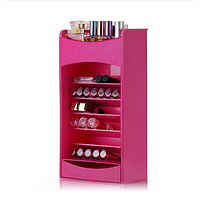 Настільний ящик органайзер для зберігання косметики Cosmake рожевий