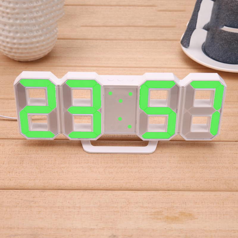 Електронні настільні LED годинник з будильником і термометром LY-1089 White (зелена підсвітка) (6801)