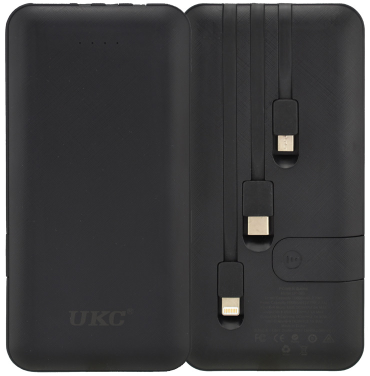 Зовнішній акумулятор UKC LP303 10000 mAh + перехідники White (6929)