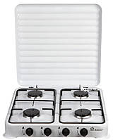 Настільний таганок газовий плита Domotec MS 6604 на 4 конфорки White (6846)