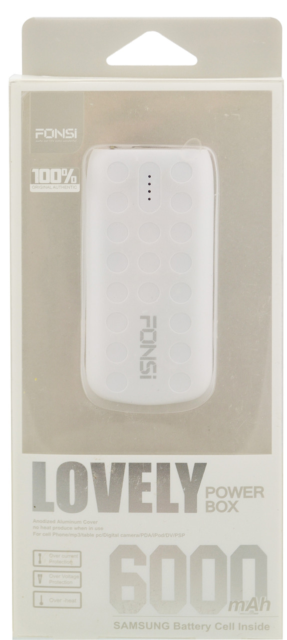 Зовнішнє зарядний пристрій Power Bank Fonsi Lovely 6000 mah White