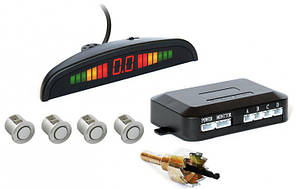 Парктронік автомобільний PAssistant на 4 датчика + LCD (сріблясті датчики) (4903)