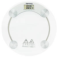 Ваги підлогові скляні Rainberg RB-2003A (круглі) на 180 кг з термометром (0376)