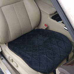 Чорна накидка на переднє сидіння з стьобаного оксамиту