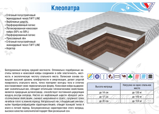 Ортопедический матрас Клеопатра - фото 1 - id-p16559549