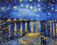 Картина по номерам "Звездная ночь над Роной. Ван Гог" BrushMe холст на подрамнике 40x50см G323