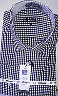 Рубашка мужская Mikpas vd-0010 в клетку классическая Турция с длинным рукавом