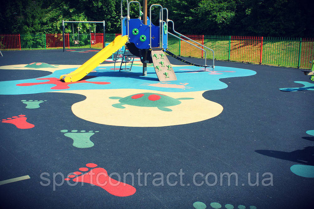 Наливное бесшовное резиновое покрытие для детских площадок 15мм - фото 4 - id-p1352999799