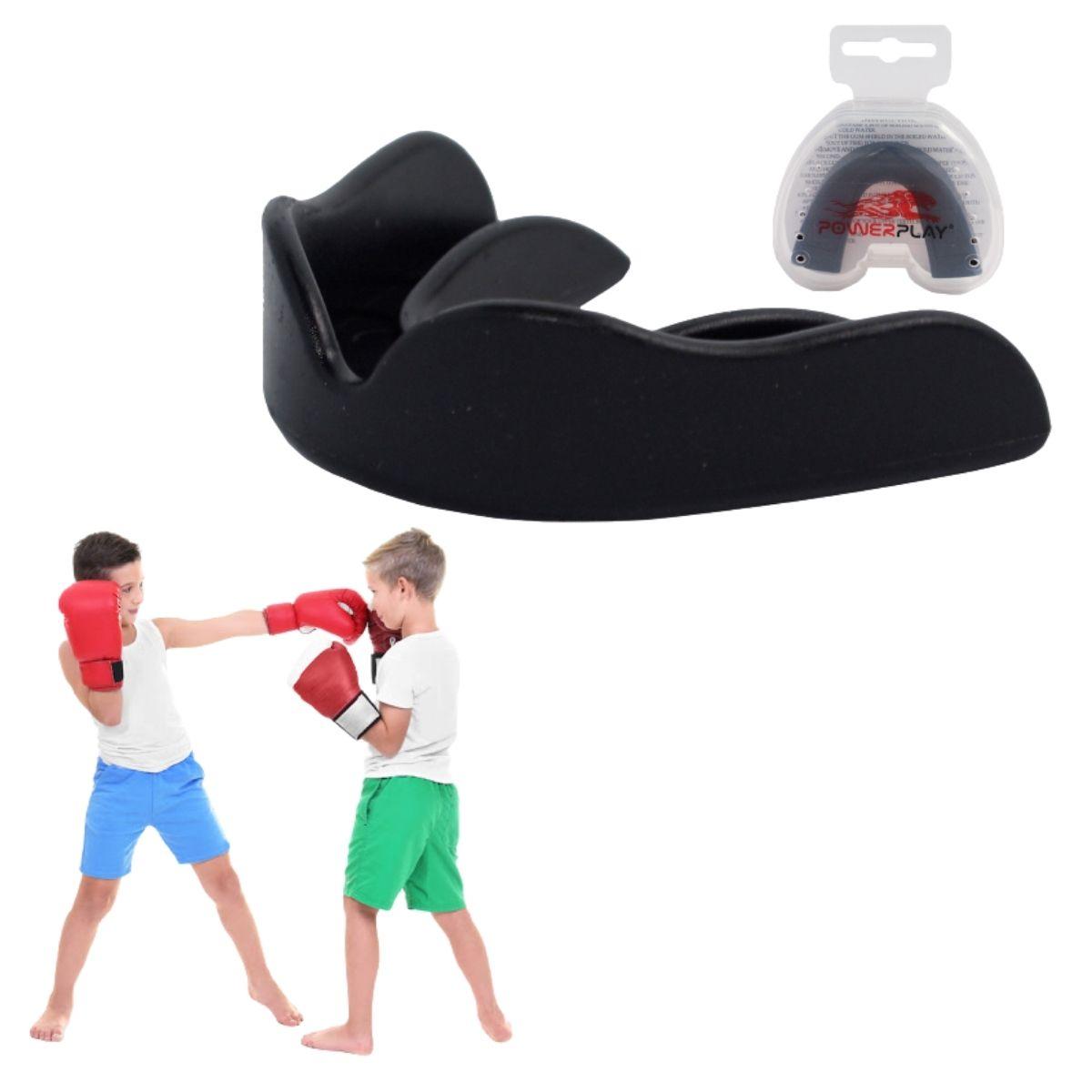 Капа боксерская одночелюстная PowerPlay 3308 JR подростковая спортивная для контактных видов спорта черная - фото 2 - id-p1353002047