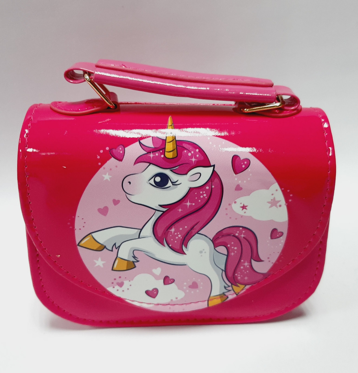 Сумка дитяча лакова Unicorn довга регульована ручка