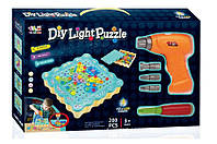Дитячий розвиваючий конструктор "Diy Light Puzzle" на шурупах 200 деталей | Конструктор - мозаїка Болтовая-2209, фото 6