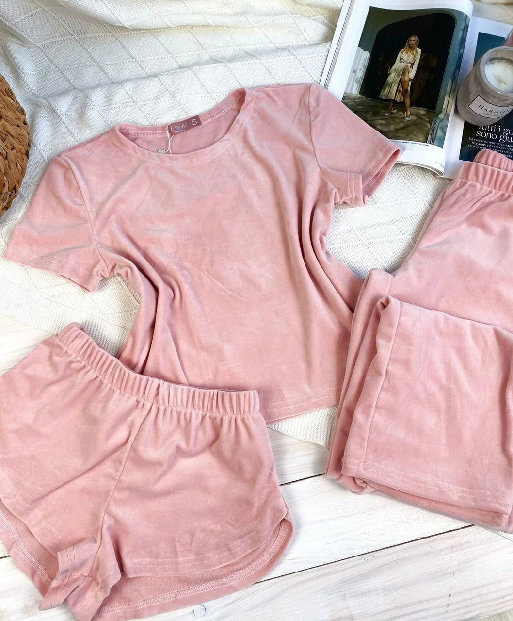 Пижама женская легкая с шортиками домашний набор для девушек розового цвета пижама домашняя одежда для сна - фото 3 - id-p1353019051