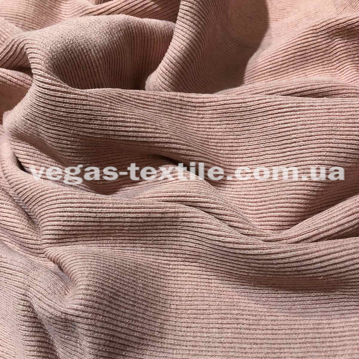 Кашкорсе трикотажна гумка манжетна (Рібана) Пудра, фото 1