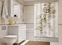 Фото Шторка для ванної "Гілка квітів" - ціна вказана за 1 м.кв. Читаємо опис!
