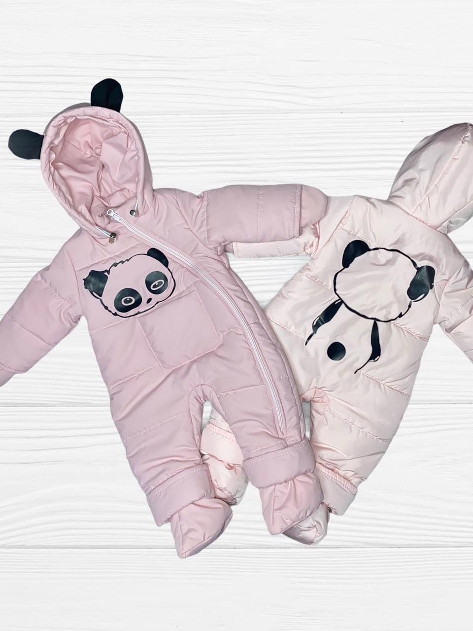 Дитячий комбінезон Панда 74 80 розмір — осінньо-весняний комбінезон для діток від народження
