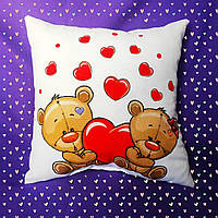 Подушка декоративная Мишки на день Валентина