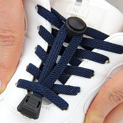 Еластичні ледачі шнурки KIWI 100 см темно-сині