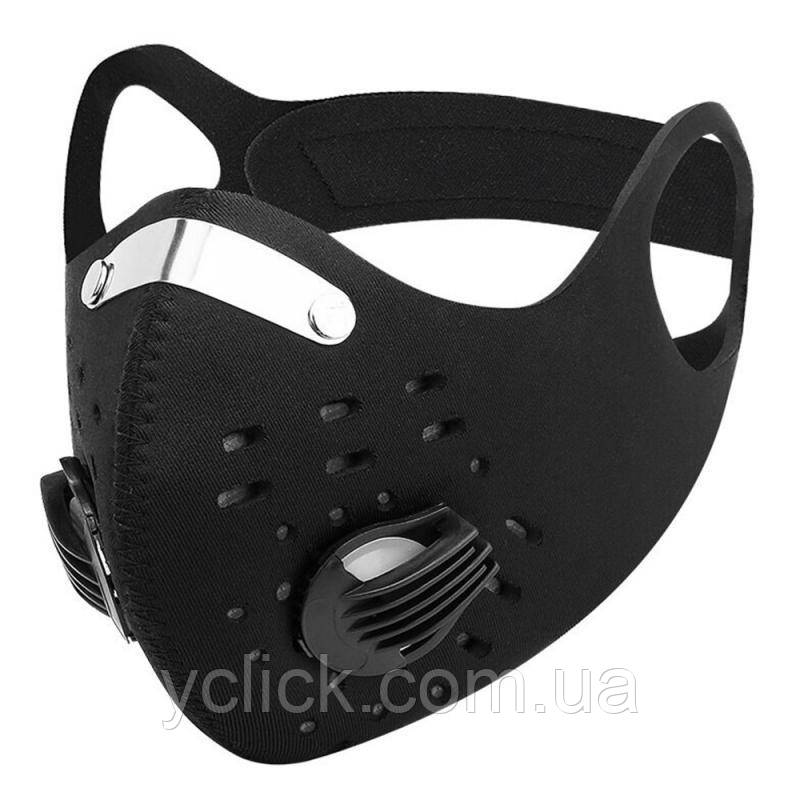 Спортивна маска-респіратор KN95 з вугільним фільтром. Маска багаторазова для тренувань. Маска респіратор QY2X