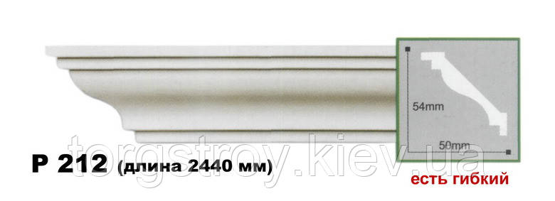 Карниз стельовий гнучкий P212F, довжина 2,00м, Gaudi decor, фото 1