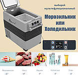 Автомобільний холодильник ALPICOOL CF55 55L12/24/220V сірий, фото 6