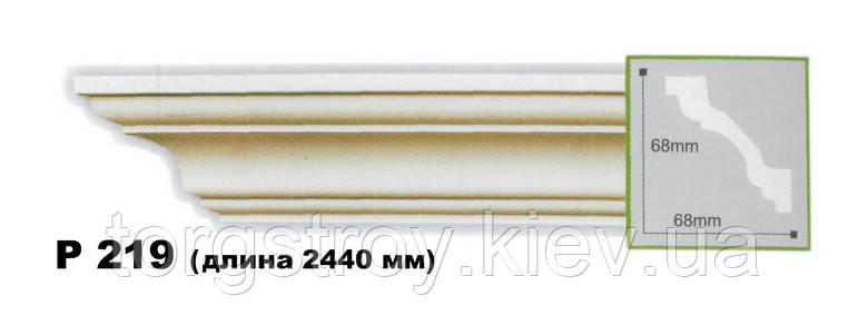 Карниз стельовий P219, довжина 2,00м, Gaudi decor, фото 1