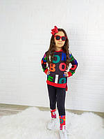 Костюм для девочки 3-4 лет Яркий модный костюм на девочку Костюм с лосинами для девочки