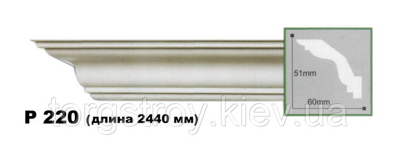 Карниз стельовий гнучкий P220F, довжина 2,00м, Gaudi decor, фото 1