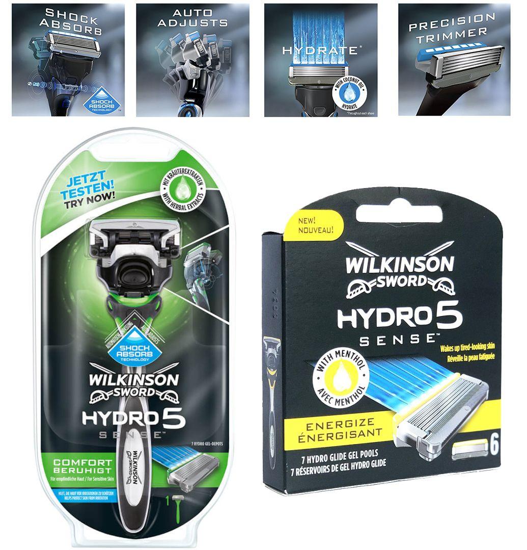 Станок Wilkinson Sword Hydro 5 Sense Comfort Beruhigt + 6 касет Wilkinson Sword Hydro 5 Sense Energize 01598