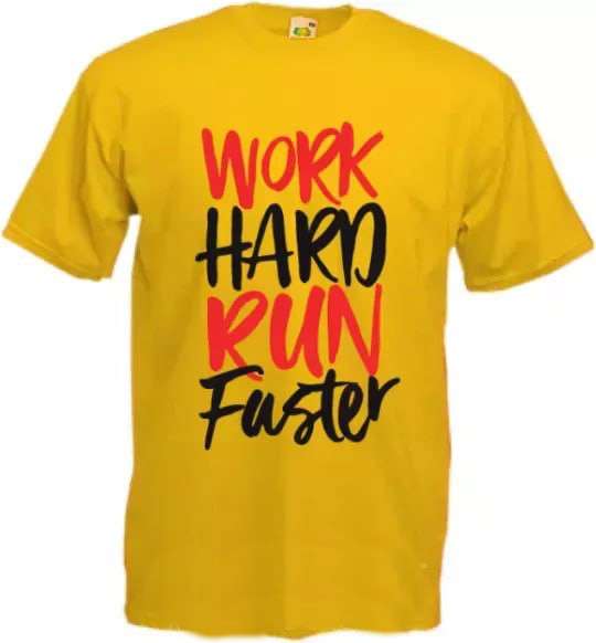 Футболка "WORK HARD RUN FASTER"