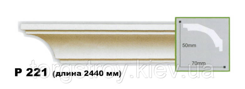Карниз стельовий P221, довжина 2,00м, Gaudi decor