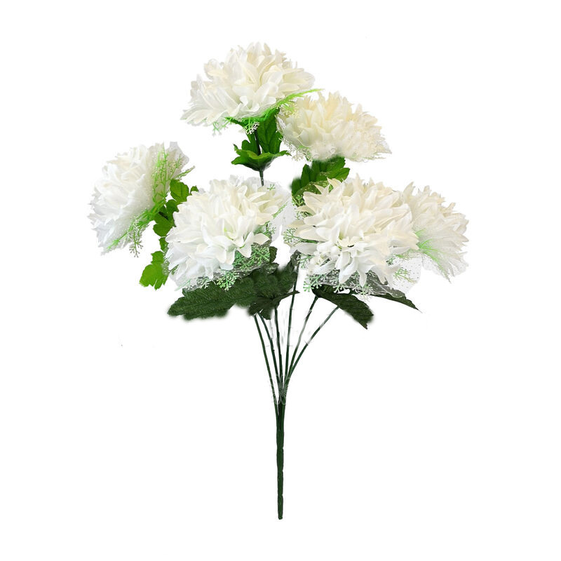 Штучні квіти Букет Жоржини з фатином, 6 голів, 600 мм, фото 1