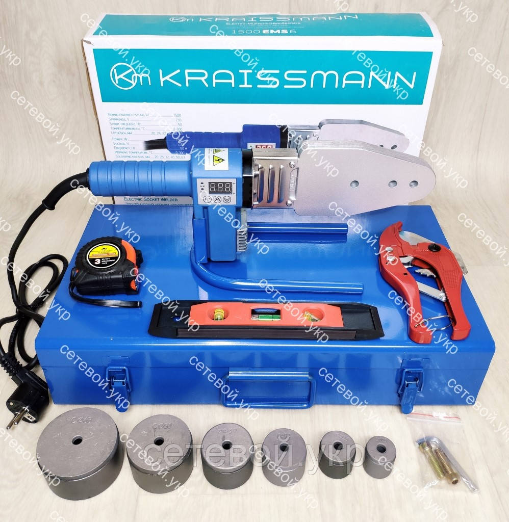 Паяльник для пластикових труб KRAISSMANN 1500 EMS 6 З цифровим дисплеєм