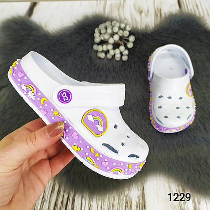 Крокси сабо дитячі для дівчинки білі Dago Style р-р 24-32, фото 1