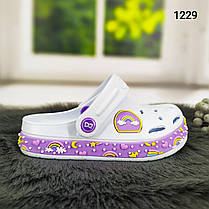 Крокси сабо дитячі для дівчинки білі Dago Style р-р 24-32, фото 2