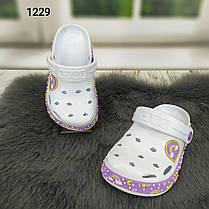 Крокси сабо дитячі для дівчинки білі Dago Style р-р 24-32, фото 3