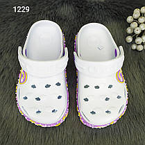 Крокси сабо дитячі для дівчинки білі Dago Style р-р 24-32, фото 4
